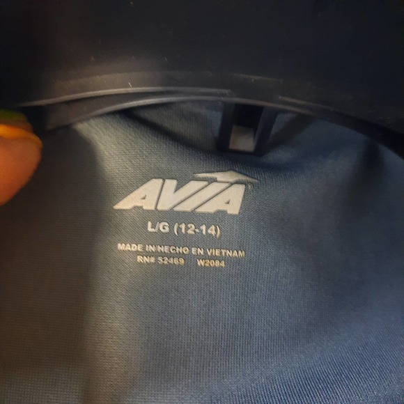 Avia 1/4 zip quilted front kangaroo pocket Dark Gray pullover top Large 12-14 - Picture 4 of 7